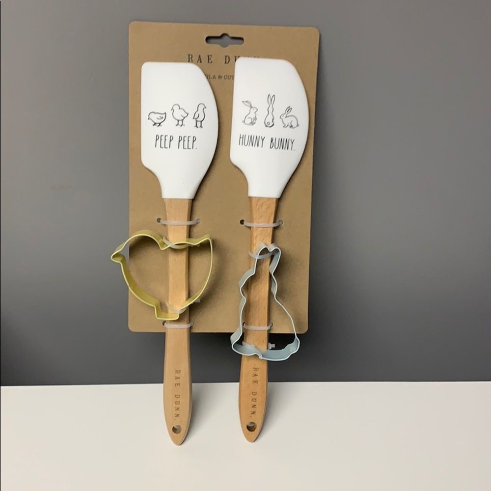 Rae Dunn spatulas and cookie cutters